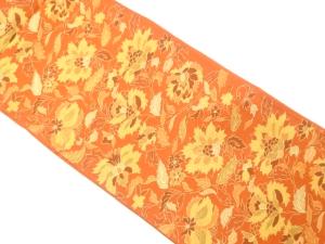 アンティーク　花唐草模様織り出し袋帯（着用可）